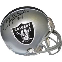 Mark Van Eeghen Signed Oakland Raiders Mini Helmet (Black Sig)