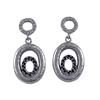 Image 1 : Sterling Silver-Blk CZ Earrings