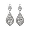 Image 2 : Sterling Silver CZ Teardrop Marquise Dangle Post Earrings, 1.46"