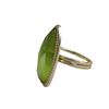 Image 2 : Olive Cat's Eye Semi Precious Faceted Stone With CZ Border, On Gold Plated Sterling Silver Adjustabl