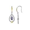 Image 1 : TT STERLING SILVER GOLDPLATED AMETHYST / WHITE TOPAZ LEVERBK EARRINGS (#7886MUL)