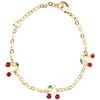 Image 1 : Enamel Cherry Gold Tone Brass Bracelet