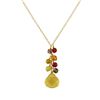 Image 1 : Citrine Combination Semi Precious Stone Y Necklace, Gold Plated Brass Chain, 16