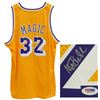 Image 1 : Magic Johnson Signed Lakers Gold 'Magic' Nickname NBA Official Adidas Swingman Jersey