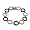 Image 1 : Sterling Silver CZ Circle Bracelet With Black And White Czs