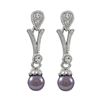 Image 1 : Silver Pave Earing W/Purple