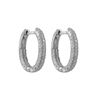 Image 1 : Sterling Silver Pave CZ 16X20mm Hoop Earrings With Hinge Lock