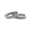 Image 2 : Sterling Silver Pave CZ 16X20mm Hoop Earrings With Hinge Lock