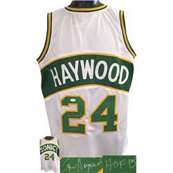 Spencer Haywood Signed Seattle Supersonics White TB Prostyle Jersey HOF 15- JSA Hologram