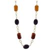 Image 1 : Amy And Carnelian Semi Precious Stones On Gold Tone Brass Chain -18" 2"