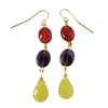 Image 2 : Assorted Colored Stones Gold Over Sterling Silver Fish Hook Earrings