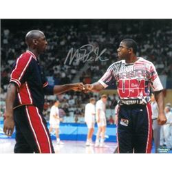 Magic Johnson Signed Team USA Olympic Dream Team 8X10 Photo Vs Michael Jordan