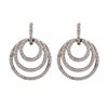 Image 1 : Sterling Silver CZ Three Open Circles Post Clip Earrings, 0.94
