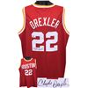 Image 1 : Clyde Drexler Signed Houston Rockets TB Red Prostyle Jersey XL