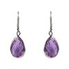 Image 1 : Sterling Silver Lavender 10X14 Teardrop Stone Lever Back Earrings 34M Long
