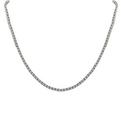 Sterling Silver White CZ Tennis Necklace