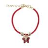 Image 1 : Red Enamel Butterfly On Red Cord Bracelet