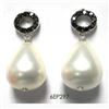 Image 1 : Sterling Silver-Blk  Pearl Earrings