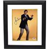 Image 1 : Roger Moore Signed James Bond 8X10 Photo Custom Framed (Yellow Background)- PSA Hologram (Entertainm