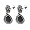 Image 2 : Rhodium Plated Sterling Silver, 11Mm Round Circle And 13.5X17.5Mm Teardrop, Blue Druzy Natural Stone