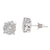 Image 1 : Genuine White Diamond Cluster Earring In 18K White Gold |438597