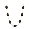 Image 1 : Poppy Jasper Oval Stones On Gold Tone Brass Chain Necklace -16