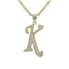 Sterling Silver CZ K Initial - Gold/White