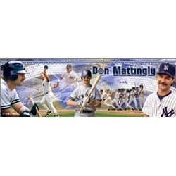 Don Mattingly Signed New York Yankees 12X36 Panoramic Collage