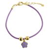 Image 1 : Purple Enamel Flower On Purple Cord Bracelet