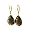 Gold Plated Sterling Silver Smoke 15X20 Teardrop Lever Back Earrings 35M Long