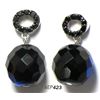 Image 1 : Sterling Silver-Blk CZ Earrings