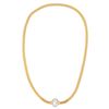 Gold-Tone Stainless Steel Crystal Mesh Magnet Necklace