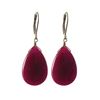 Fuschia Semi Precious Stone On Gold Tone Sterling Silver Lever Back Earrings -1.87