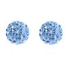 Sterling Silver Blue Crystal 8Mm Post Earrings