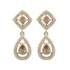 Image 1 : Gold Plated Sterling Silver CZ Post Earrings With Champagne Teardrop And Round CZ, 0.98"
