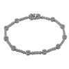Image 2 : Rhodium Plated Sterling Silver Flower CZ Bracelet With Safety Lock- 7.5