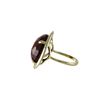 Image 2 : Red Jasper 15X18mm Semi Precious Stone, Set In Gold Tone Sterling Silver Ring Size 9