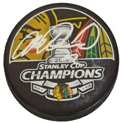 Michal Rozsival Signed Chicago Blackhawks 2013 Stanley Cup Champs Logo Hockey Puck