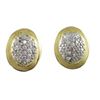 Image 1 : Sterling Silver Two Tone CZ 8X10 Oval Post Earrings