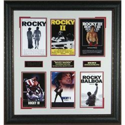 Rocky Unsigned 6 Mini Rocky I-VI Movie Posters Premium Leather Framed 30X28 (Sylvester Stallone) (En