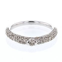 Pave Set Thin Diamond Band In 14K White Gold | 330572