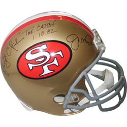 Joe Montana Signed San Francisco 49Ers Full Size Replica Helmet "The Catch" W/ Dwight Clark- Montana