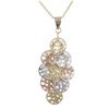 Image 1 : Brass Tri Color Dangling Circles Necklace