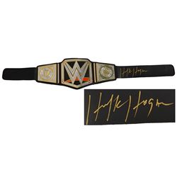 Hulk Hogan Signed WWE World Heavyweight Champion Black Replica Belt