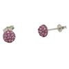 Sterling Silver Lt. Pink Shamballa Half Ball Earrings