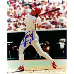 Darren Daulton Signed Philadelphia Phillies 8X10 Photo (Left Side View Batting)