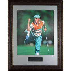 Payne Stewart Unsigned 16X20 Photo Fist Pump/Leg Kick Leather Framed