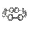 Image 1 : Silver Tone Brass Crystal Bracelet With Foldover Clasp- 7"
