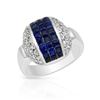 Blue Sapphire & Diamonds Fashion Ring In 18K White Gold | 123093
