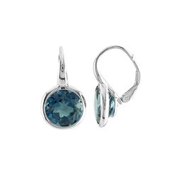 SS 10MM RD LONDON BLUE TOPAZ LEVERBK EARRINGS (#7346LDN)